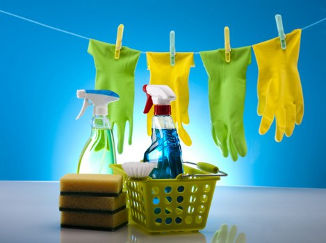 Cleaning a shared office kitchen and reception area